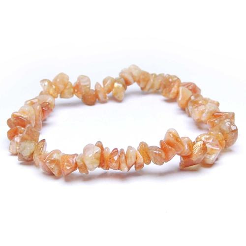 Avika Natural Sunstone Healing Gemstone Chips Bracelet For Reiki Healing & Meditation