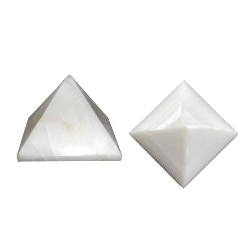 Avika Natural White Agate Pyramid 35 mm.