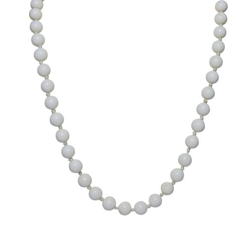 Avika Heat Processed White Coral Necklace Crystal Mala Bead 8 mm