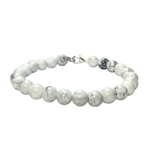 Avika Natural White Howlite Beads Bracelet with Hook (Pack of 1Pc)