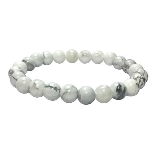 Avika Natural White Howlite Beads Bracelet (Pack of 1Pc)