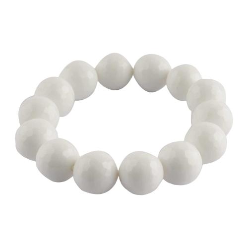 Avika Natural Energized White Agate Faceted Beads Bracelet