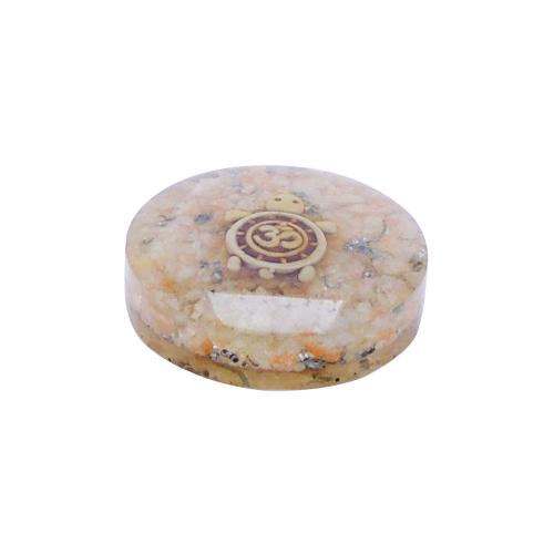 Avika Orgonite small Paper Weight With Peach Moon Stone & Symbol Power Art 2