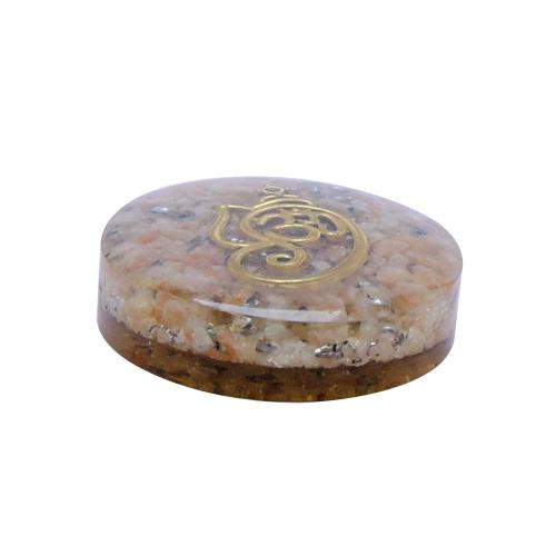 Avika Orgonite small Paper Weight With Peach Moon Stone & Symbol Power Art 3