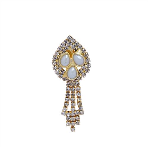 Avika Pearl Leaf with Semi-Precious Cubic Zirconia Brooch (Pack of 2)