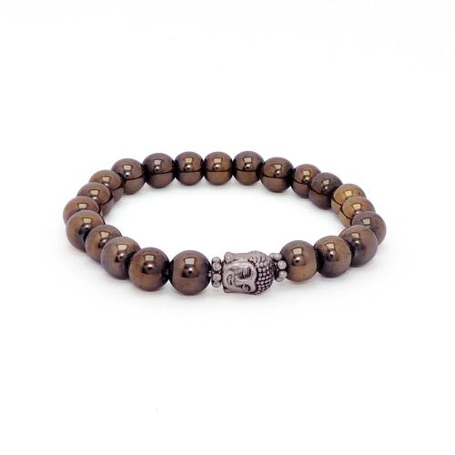 Avika Pyrite 8 mm Beads Buddha Bracelet (Pack of 1 pc)