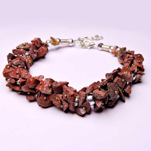 Avika Red Jasper Chip Cluster Bracelet (Pack of 1Pc)