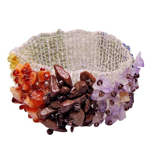 Avika Seven Chakra Broad Stripe Chip Band Bracelet (Pack of 1Pc)