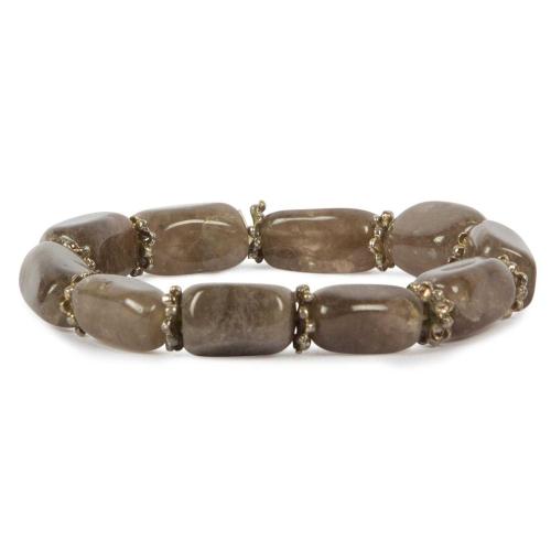 Avika Smokey Quartz Metal Rings Bracelet (Pack of 1 Pc.)
