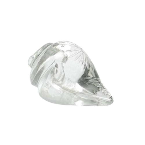Avika Sun Engraved Shankh In Natural Energized Clear Quartz