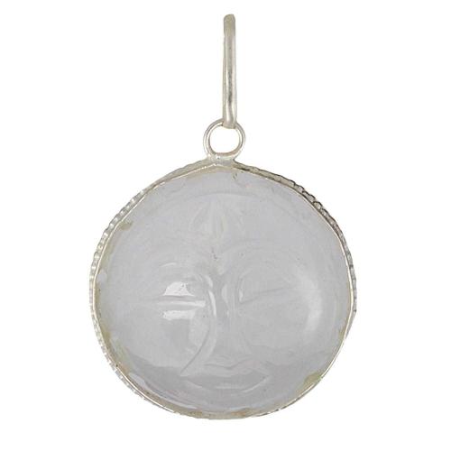Avika Sun face Pendant In Clear Quartz