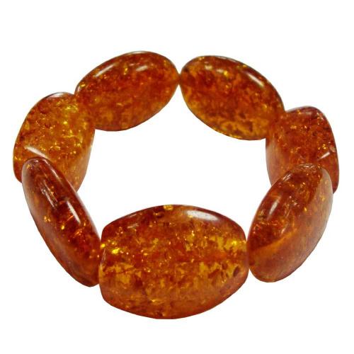 Avika Synthetic Amber Oval Faceted Tumble Bracelet (Pack of 1Pc)