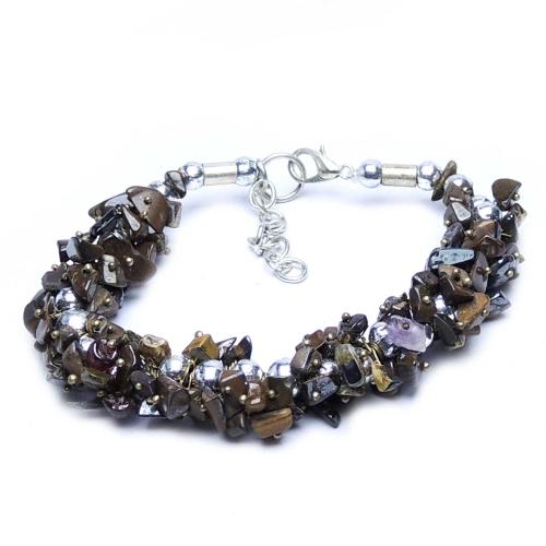 Avika Tiger Eye Chip Cluster Bracelet (Pack of 1Pc)