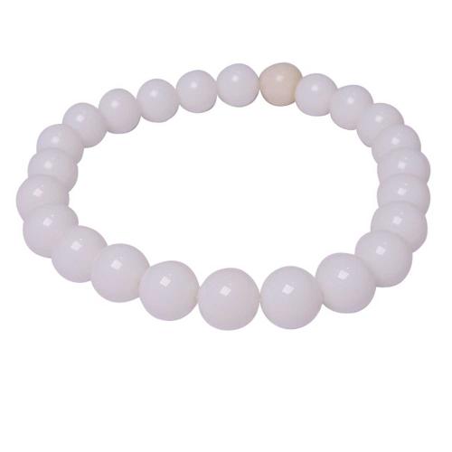 Avika White Agate Beads Bracelet (Pack of 1Pc)
